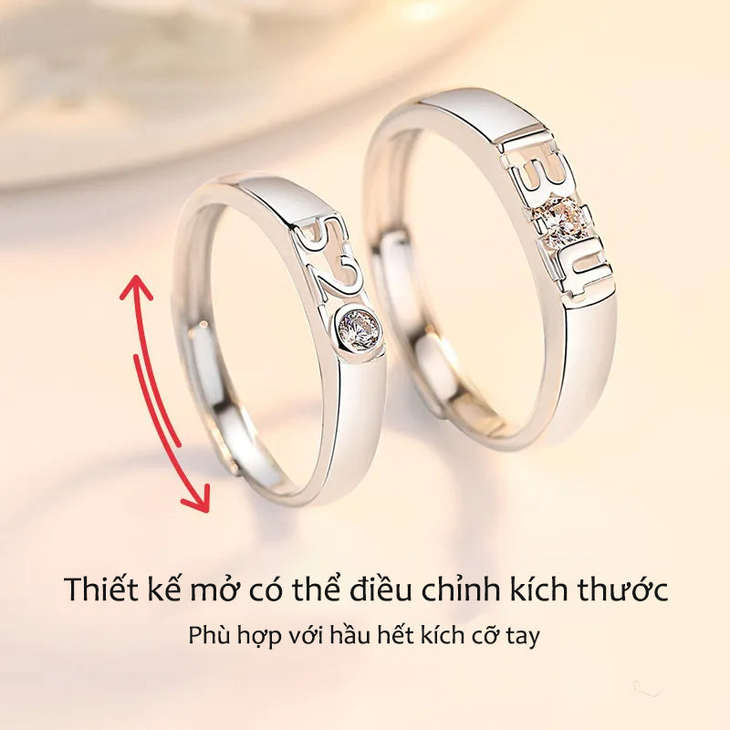 Nhẫn Cặp Đôi Bằng Bạc Nguyên Chất