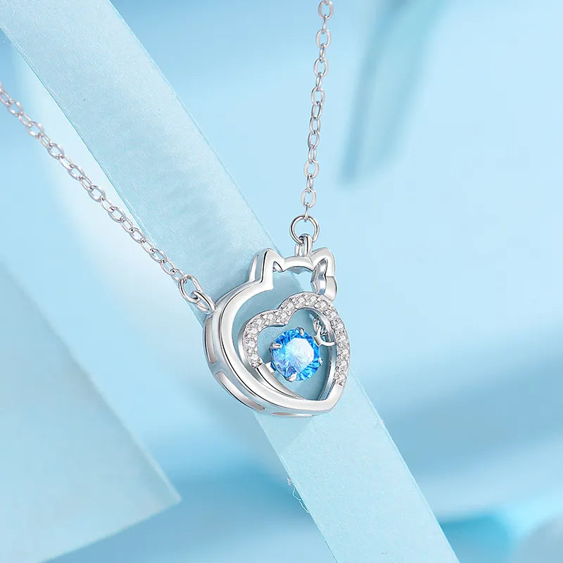 Dây Chuyền Bạc Mèo Hoạt Bát