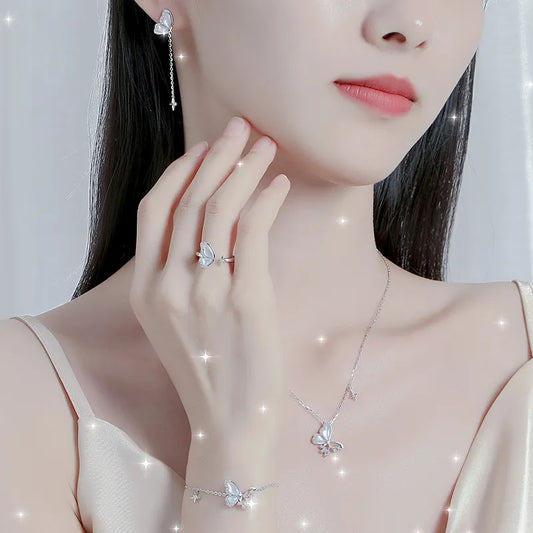 Dây Chuyền Bạc Bướm Ánh Sao
