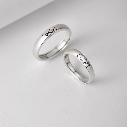 Nhẫn Đôi Bạc S925 Mèo Con Và Cá