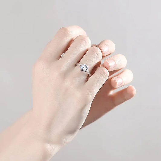 Nhẫn Đôi Moissanite Một Carat Lời Hứa Tình Yêu