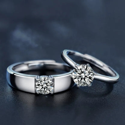 Nhẫn Đôi Moissanite Một Carat Lời Hứa Tình Yêu