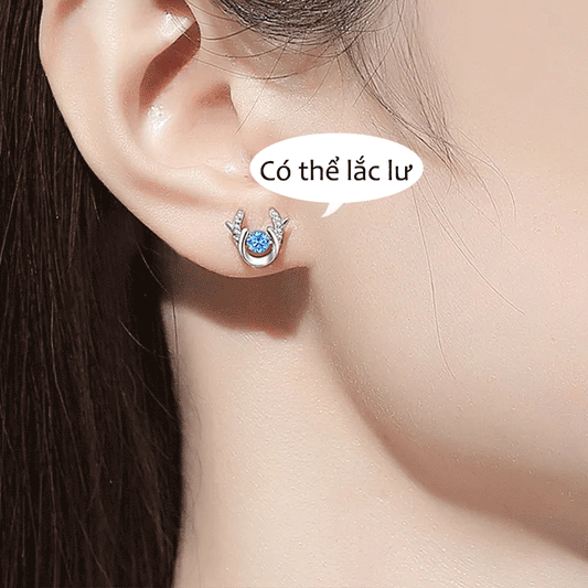 Bông Tai Bạc Hình Sừng Nai