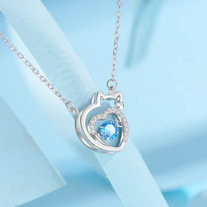 Dây Chuyền Bạc Mèo Hoạt Bát