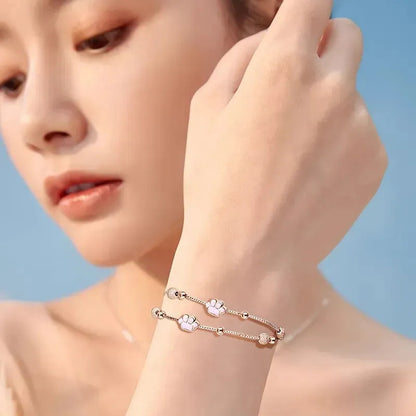 Dây Vòng Tay Bạc Hình Móng Mèo Dễ Thương