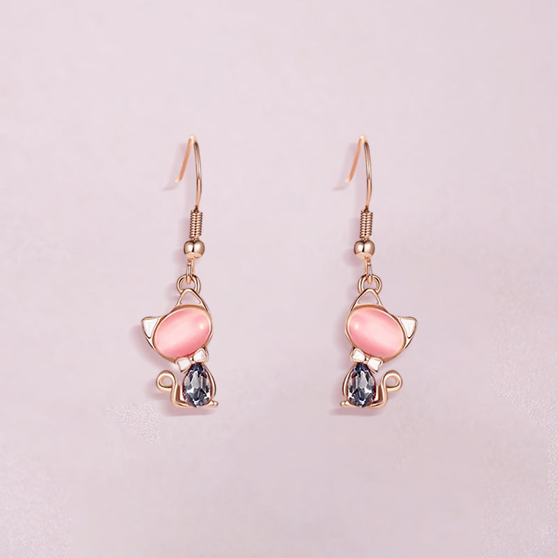 Bông Tai Mèo Dễ Thương Bạc S925